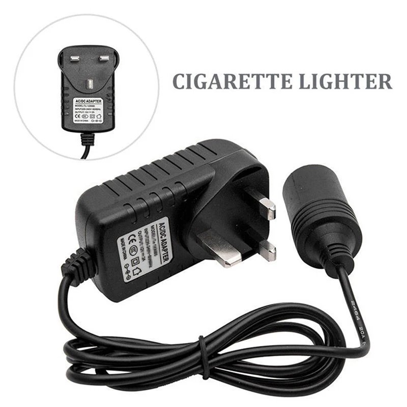 1Pc Universal Black 220V to 12V 50hz Portable Car Cigarette Lighter Socket Adapter Converter Parts US/EU/UK