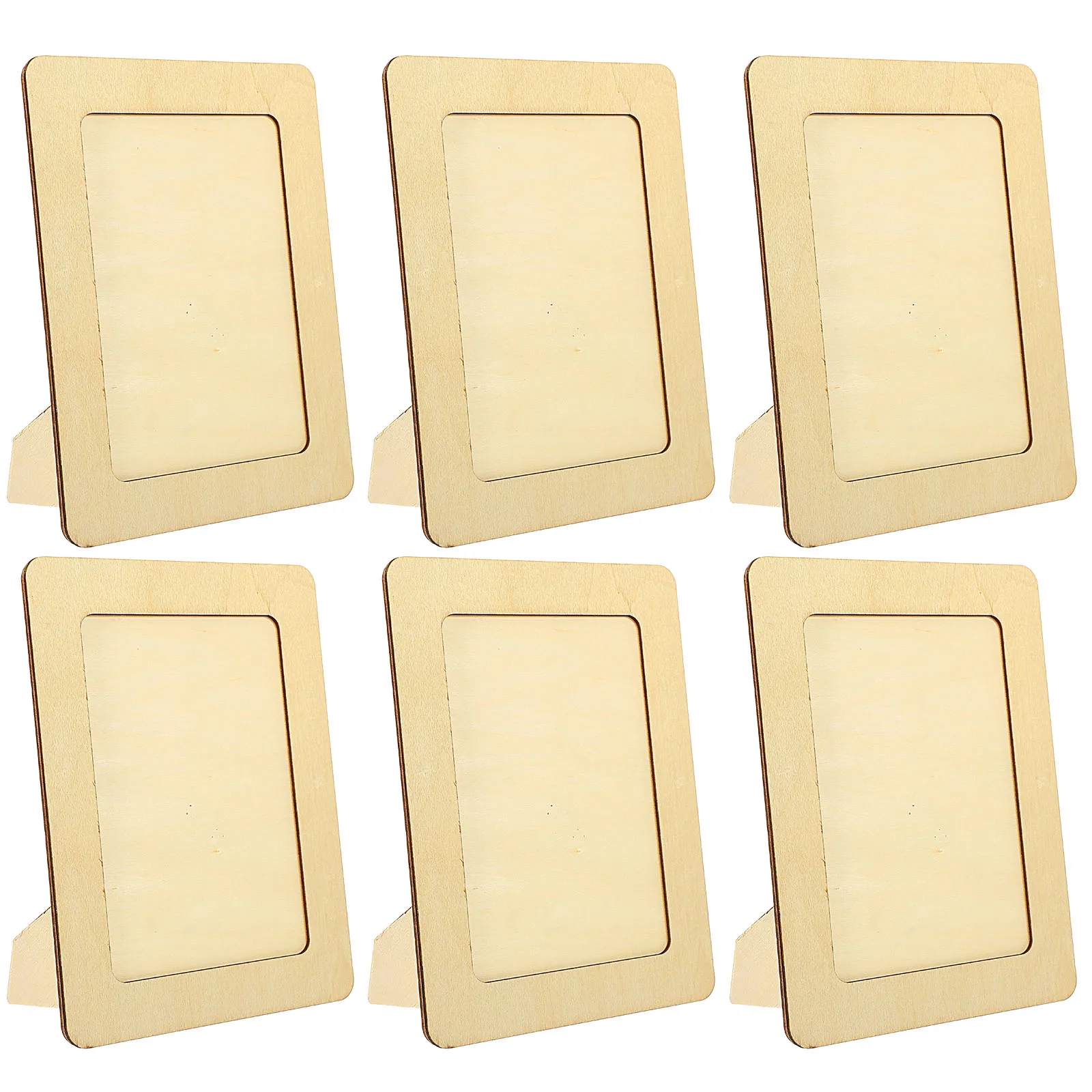 6 stücke Holz Foto Rahmen Kit Diy Ton Form Für Kinder Unvollendete Handwerk Set Desktop Decor Foto Halter Machen Liefert