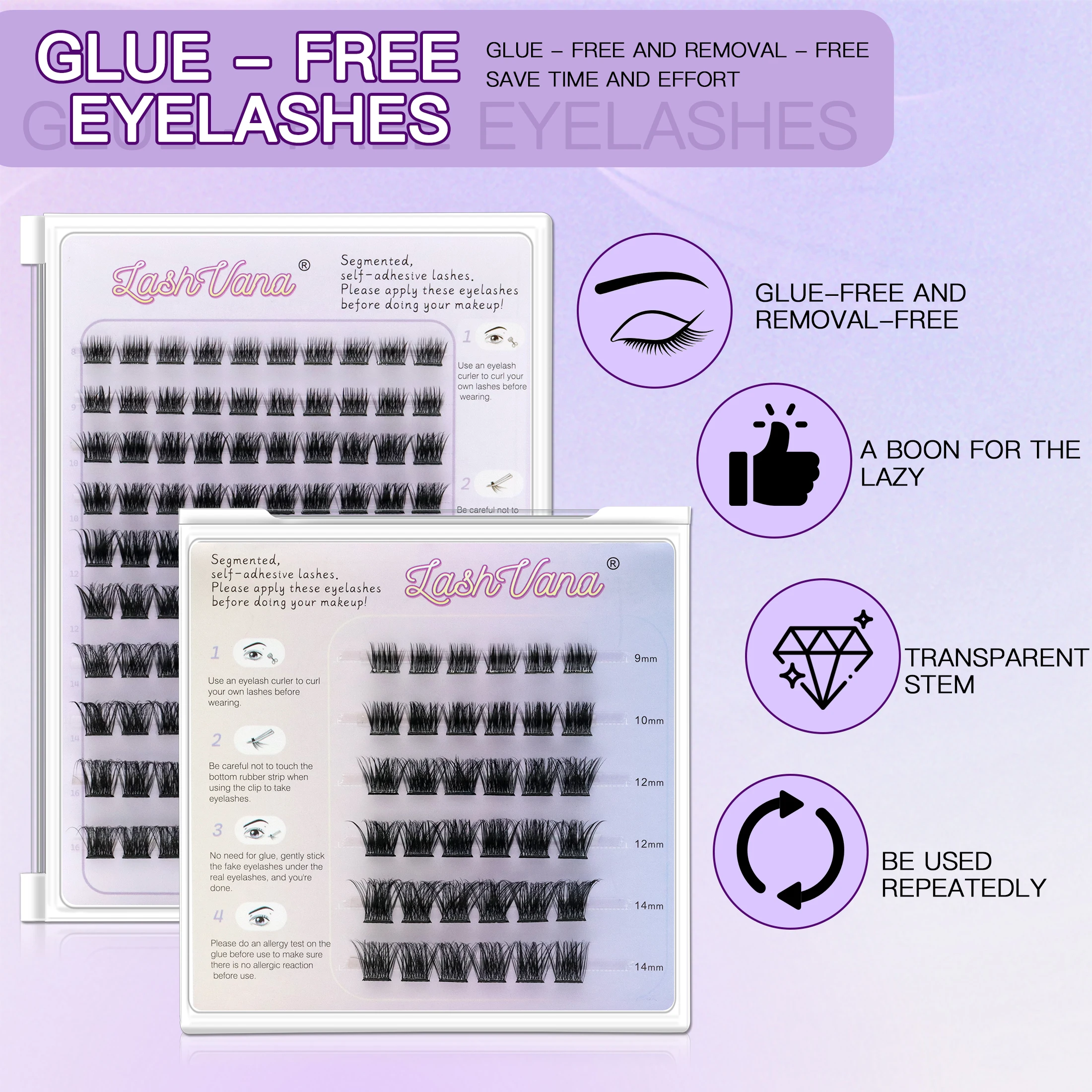Self Adhesive Lash Clusters Gl - đánh giá và giá Eyelash Extension No 9