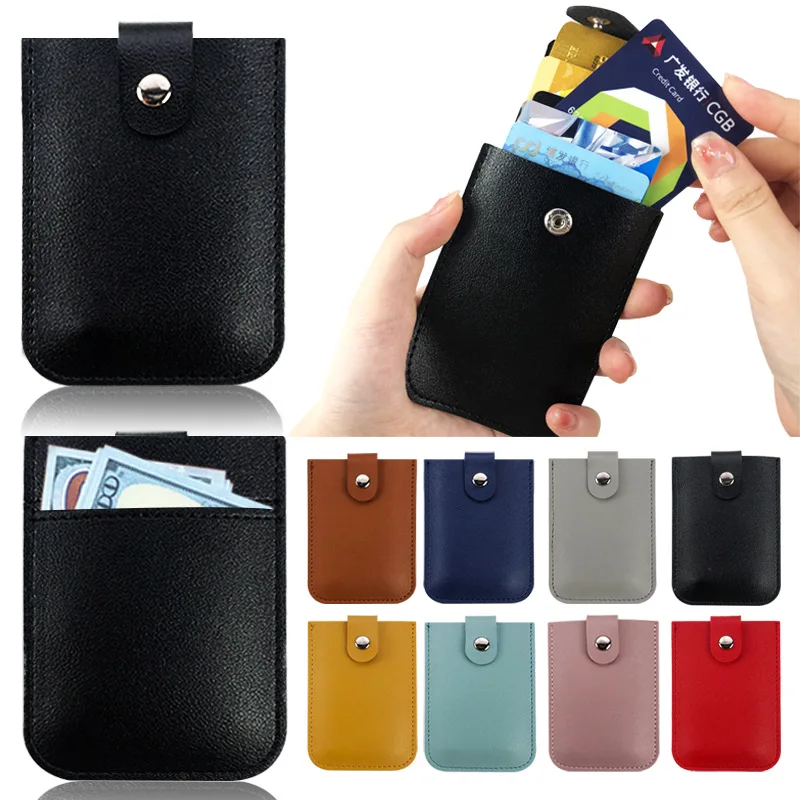 5 Pull Credit Card Holder PU Slim Bag Quick Access Pull Tab Portable Mini Thickened Stacked Bill Wallet Credential Cover