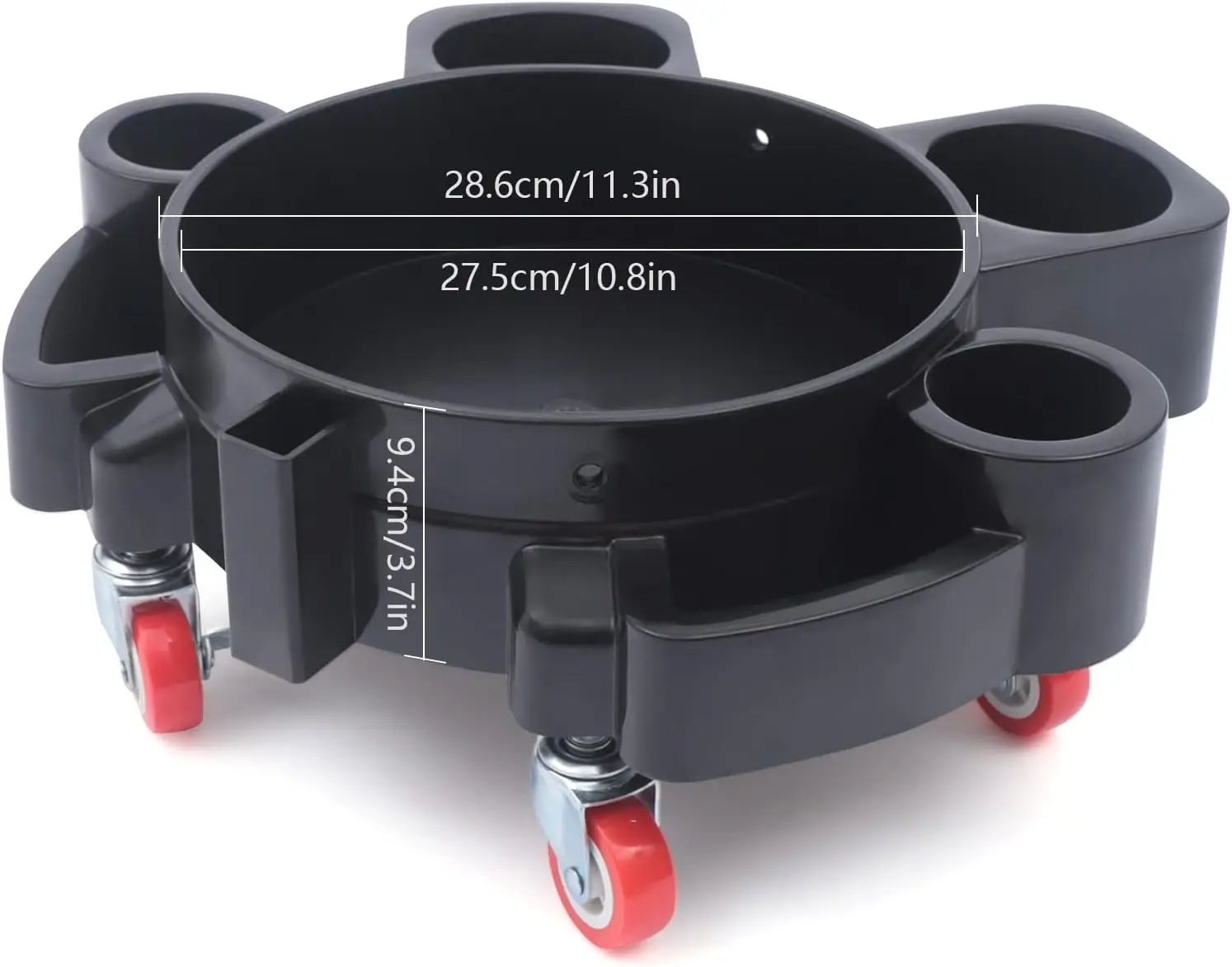 

Heavy Duty Mop Bucket Dolly Rolling Car Wash Drum Cart w/ 5 Wheels Car Wash Creeper Bucket Roller for Car Washing Waxing