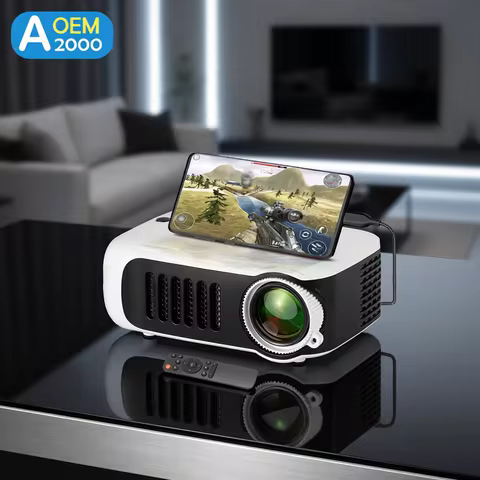 A2000 Mini Projector Portable Home Cinema 3D LED Video Projector 4K 1080P Gaming Laser Beamer with HD Port for Smart TV Box