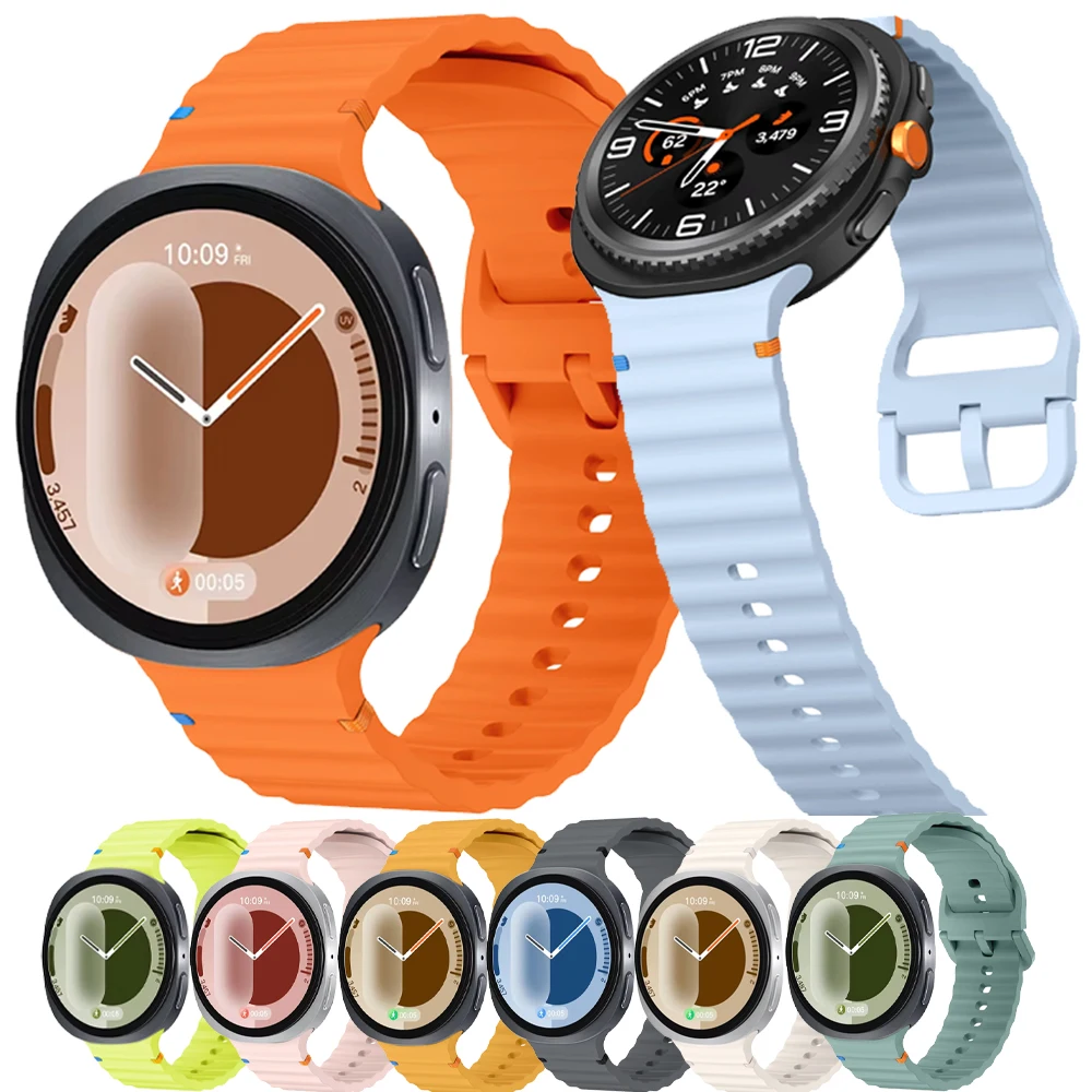 Original Silicone Strap For Samsung Galaxy Watch 8 Classic 46mm Sports Soft Bracelet For Samsung Galaxy Watch 9-8 44mm 40mm Belt