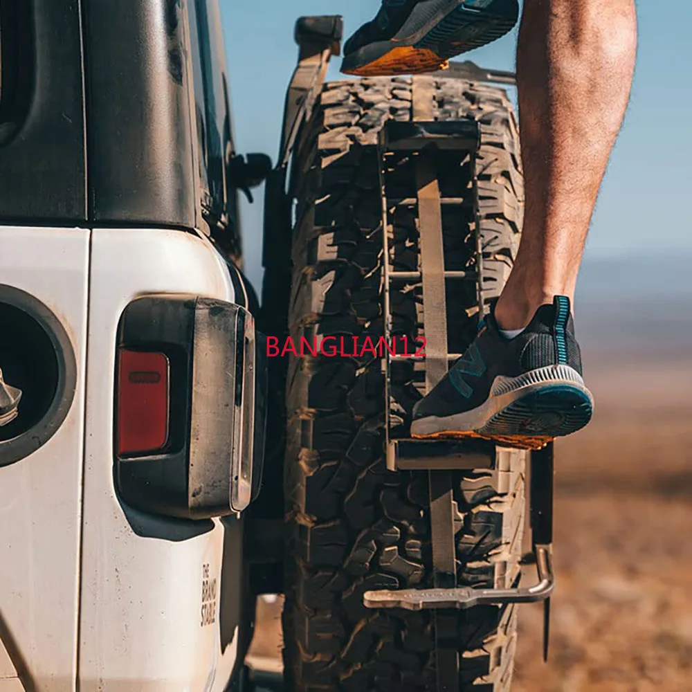 سلم إطارات احتياطية لسيارات الدفع الرباعي، غطاء إطار احتياطي من الفولاذ المقاوم للصدأ 304