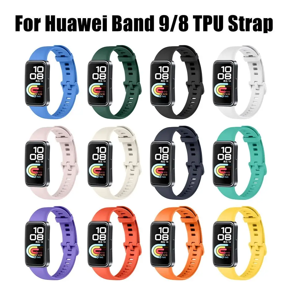 New TPU+TPE Watch Strap Breathable Smart Watch Bracelet Replacement Accessories Watchband for Huawei Band 9/8