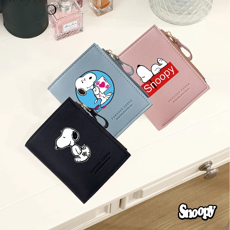 Snoopy Kawaii Women's Wallet Girl Cute Cartoon Purse Fashion Large Capacity Card Bag Anime Peripheral Coin Purse Birthday Gift