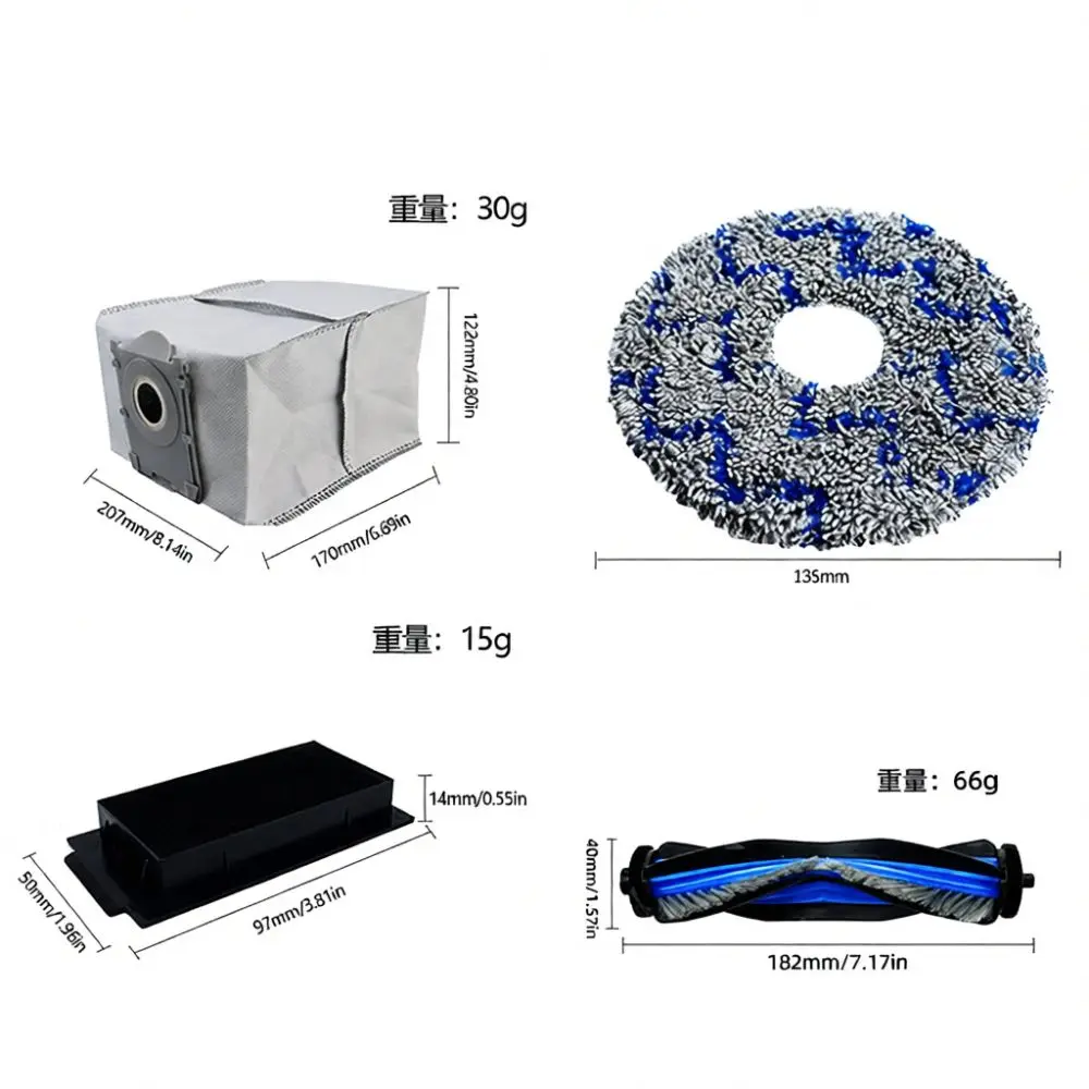 Robot Vacuum Consumables For Ecovacs T30C T50S N50 Main Brush Side Brush Hepa Filter Mop Pad Dust Bag Cleaning Accessory