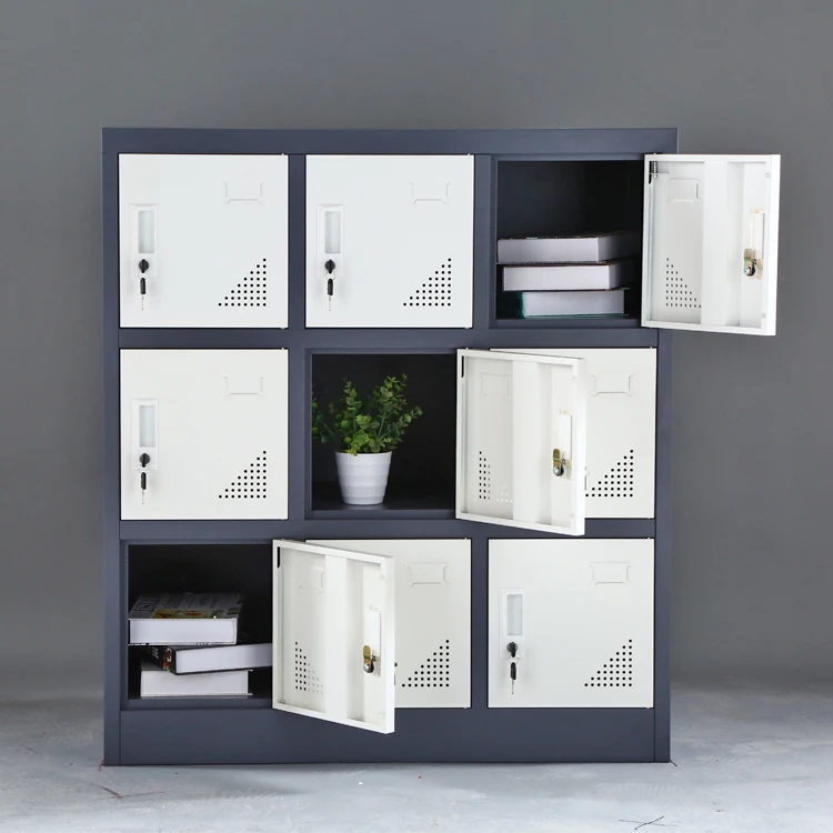 9 Door Metal Locker Storage Office Cabinet For Staff Locker Steel Student Locker Cabinet