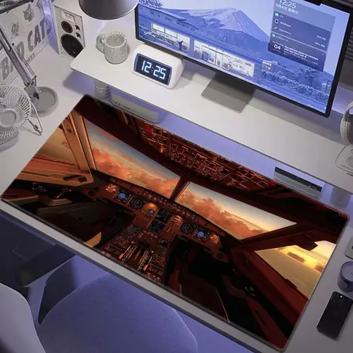 Imagen 2 del producto Velocímetro de avión, alfombrilla para ratón, Panel de instrumentos XL, alfombrilla para ratón, alfombrilla de escritorio de exhibición de Anime, alfombrilla de escritorio para Gamer, alfombrilla para juego de cabina