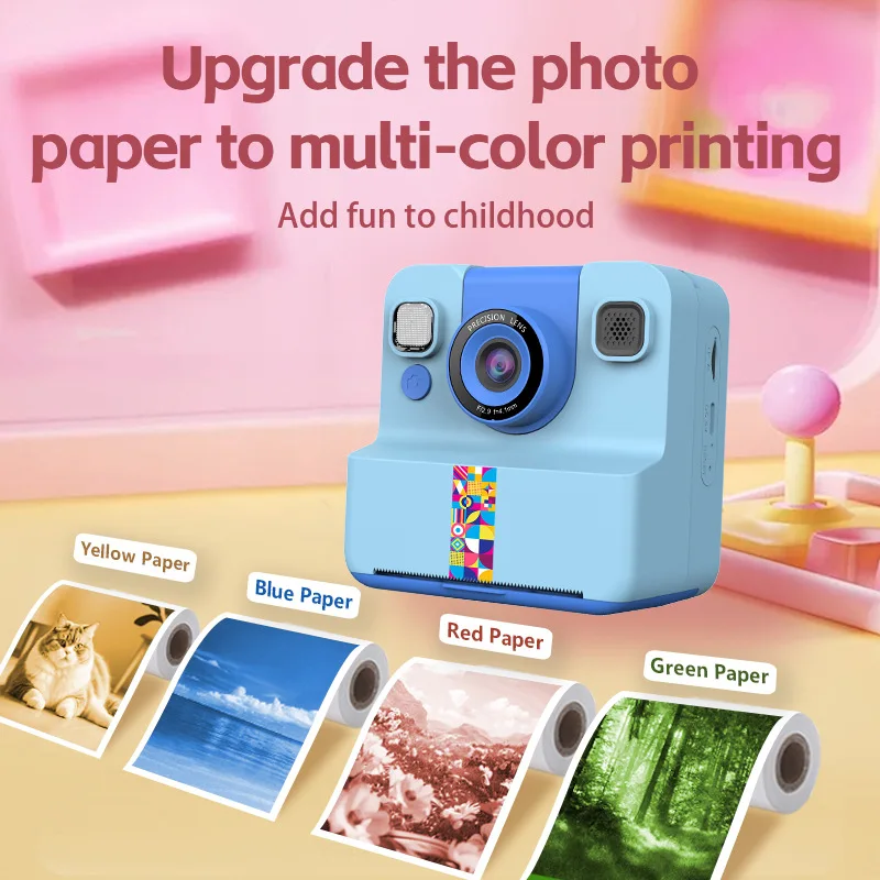 Nueva cámara de impresión instantánea A30 para niños, mini cámara térmica digital de alta definición con impresión fotográfica de píxeles, 2,4 pulgadas, 1080p