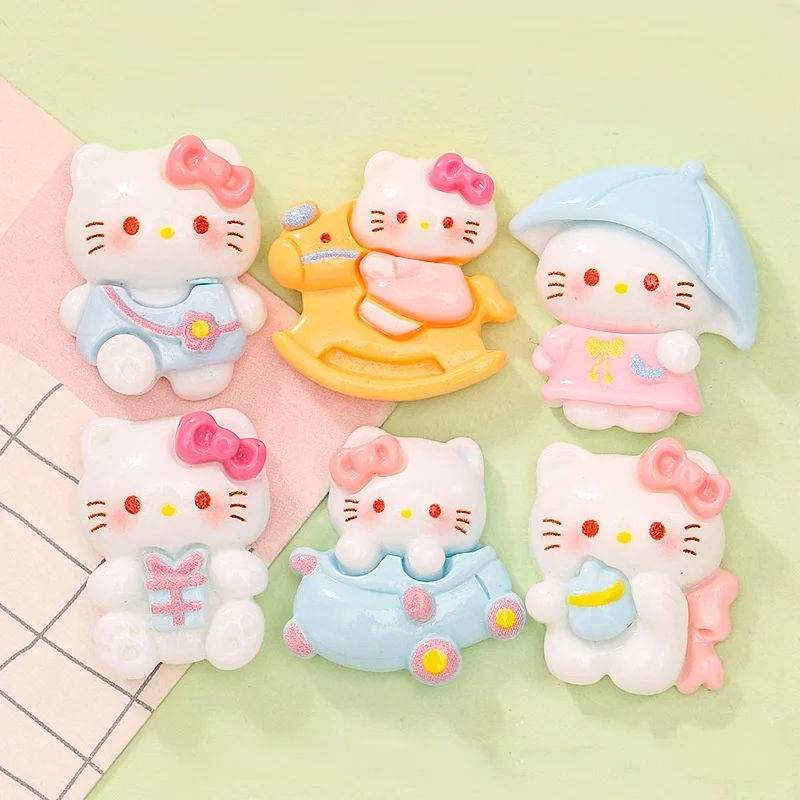 

36/180 шт., милый мультяшный езда, деревянная лошадь, кошка, сделай сам, кремовый клей, чехол для телефона, брелок, заколка для волос, материал, аксессуары из смолы