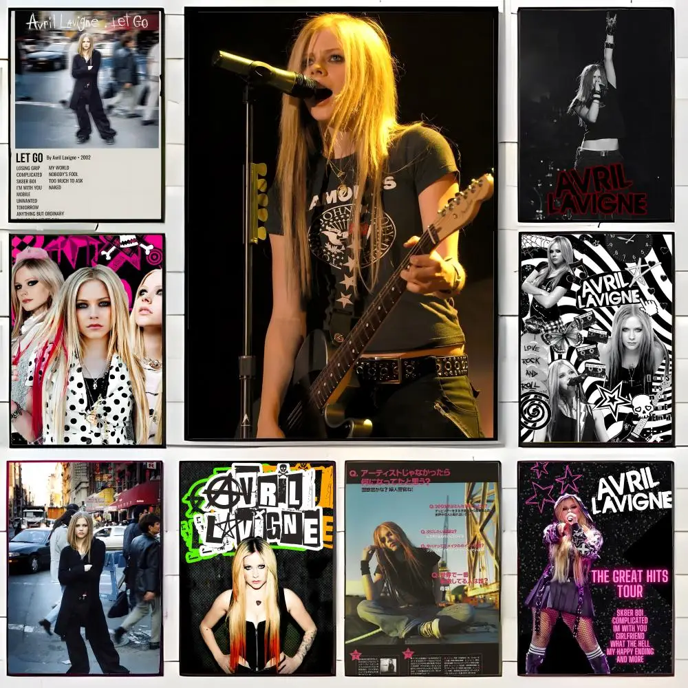 pop singer wall decor A-Avril Lavigne Poster Wall Art Print Decorative Mural Home Decor Gift Unframed