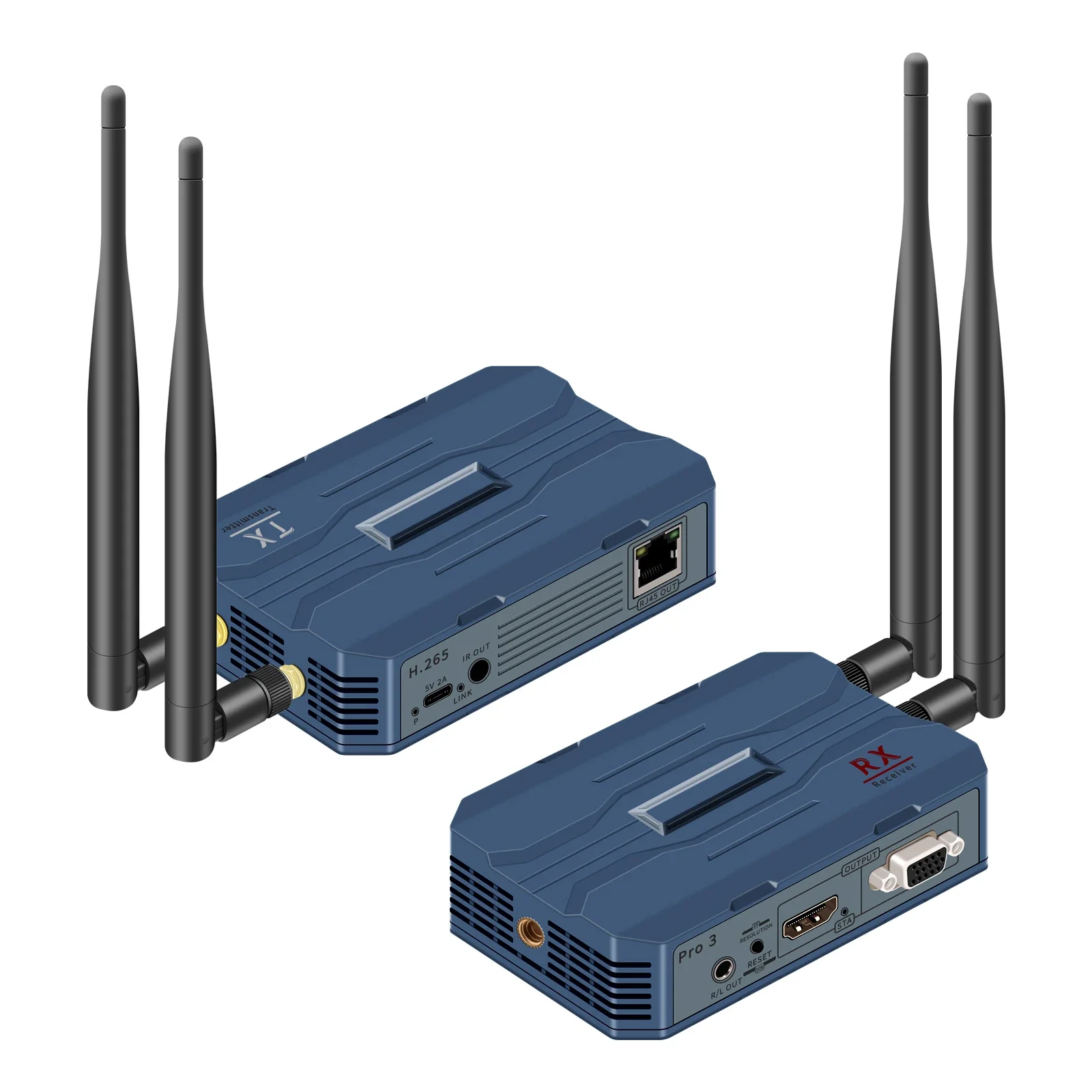 เครื่องส่งสัญญาณวิดีโอไร้สาย 1080p 4K 250M และตัวรับสัญญาณ HDMI Extender Adapter สำหรับสะท้อนหน้าจอ กล้อง คอมพิวเตอร์ไปยังทีวีหรือจอภาพ