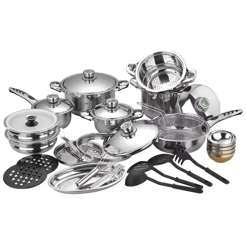 European Aand American Hot Selling Stainless Steel Pot Set Kitchen High Quality Cooking Utensils Comprehensive Set