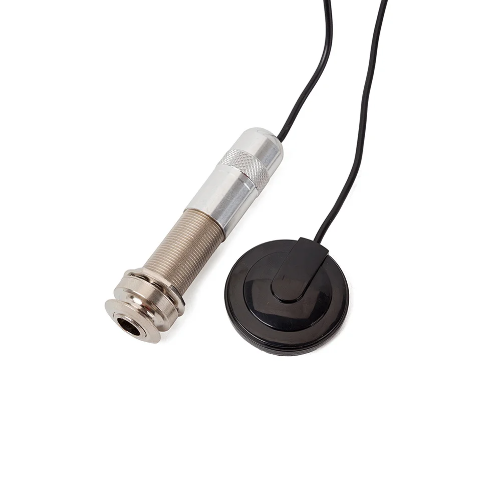 1 Juego de ecualizador de preamplificador de clavija activa, pastilla piezoeléctrica, guitarra acústica negra, cuerdas de acero de nailon, blindado de alta calidad, poco ruido