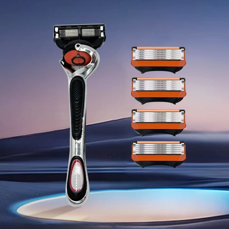 Men's Comfort Glide Razor Face Body Hair Beard Shaving Shaver Trimmer 5-layer Stainless Replacement Blade Water Washed Razors
