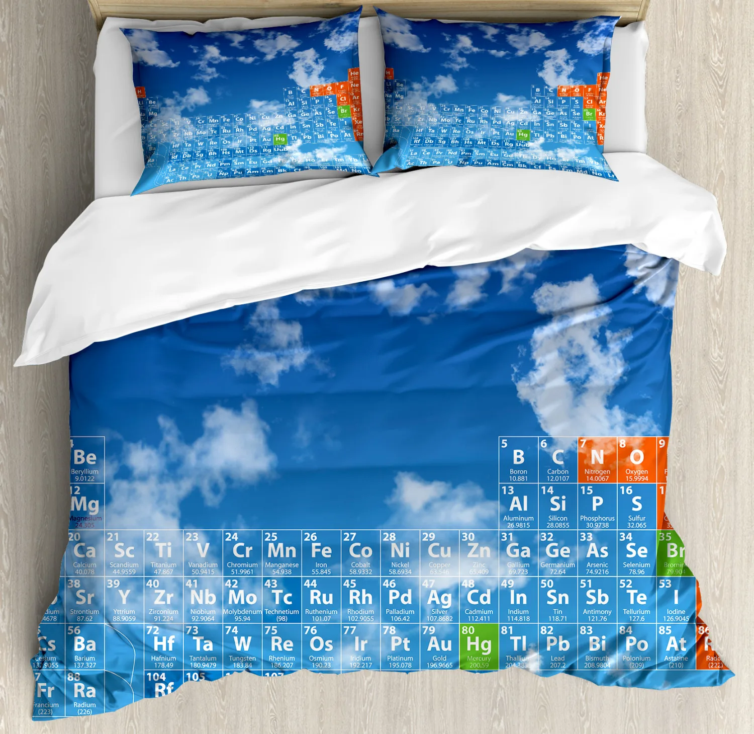 Science Duvet Cover King DNA Bases Chemistry Biotechnology Bedding Set Educational College Dorm Room Soft Polyester Quilt Cover