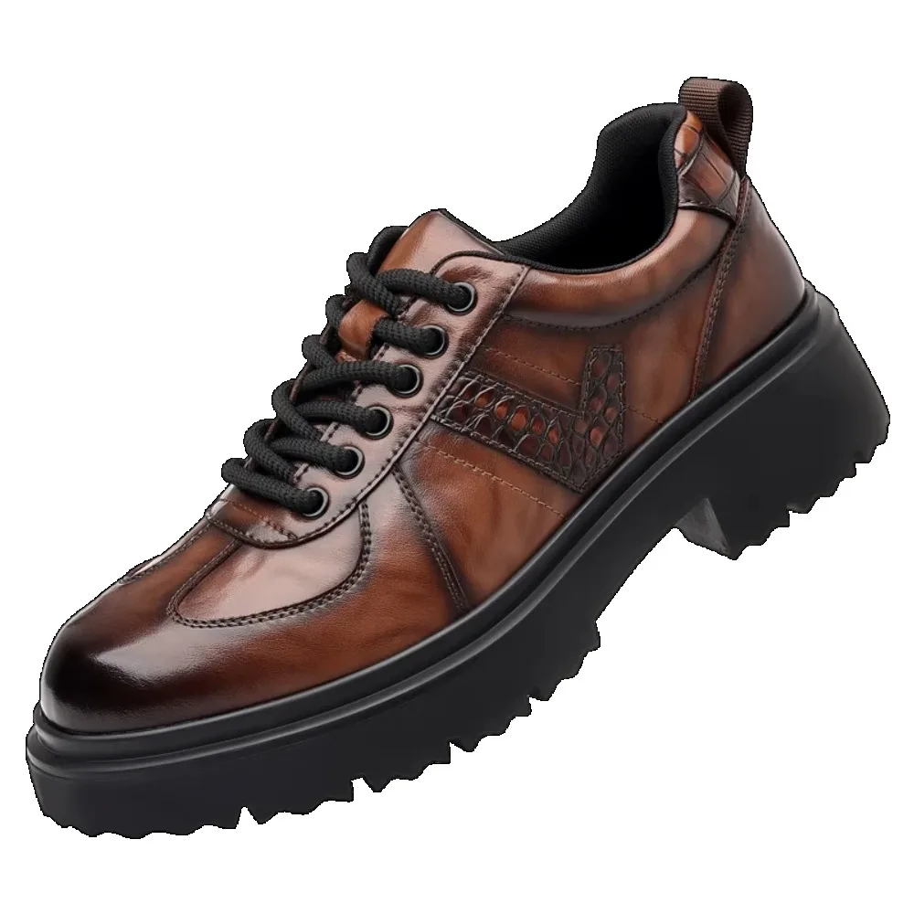 

Новые мужские повседневные кожаные туфли-лоферы 2025 года: стильные, с толстой подошвой, дизайнерские, высококачественные, удобные слипоны для ходьбы