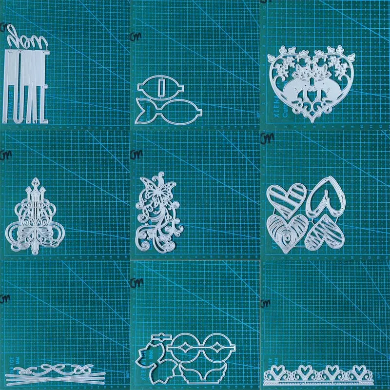 Herz Bogen Katze Metall Schneidwerk zeuge Form Scrap booking Dekoration Papier Handwerk Messer Form Klinge Stanz schablone Präge Schablonen