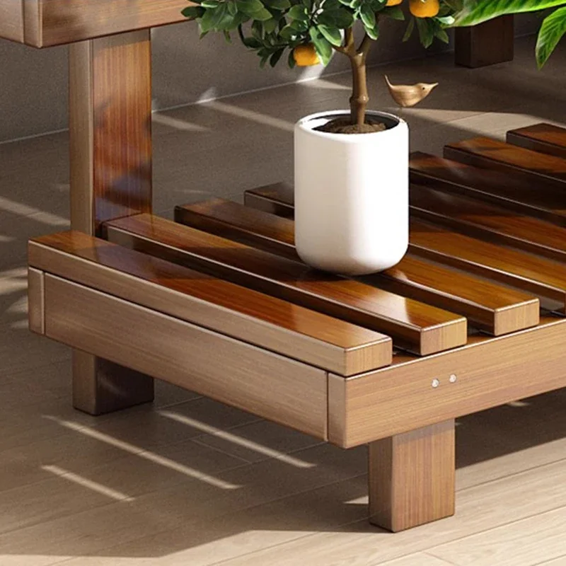 الشمال خشب متين رفوف النباتات شرفة غرفة المعيشة فناء الأصالة رفوف النباتات أثاث الحدائق الخارجية دعم FYPS