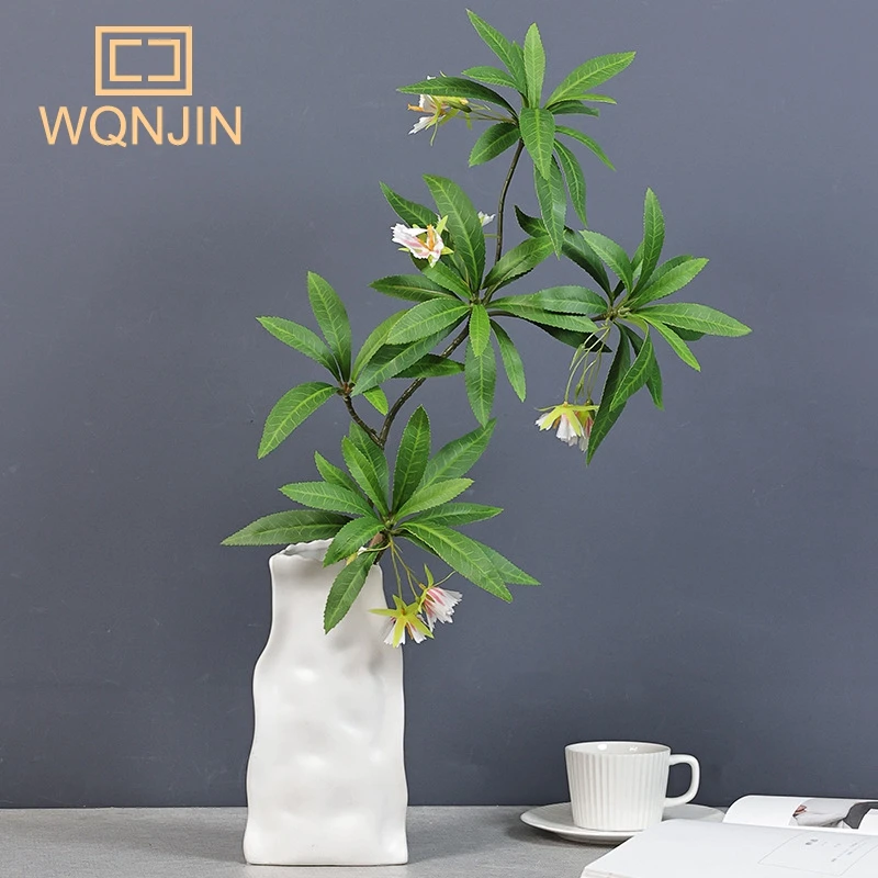 Simulated Single Branch 3D Printing of Water Stone Banyan,Hotel Home Wedding Decoration,Flower Arrangement Green Plant