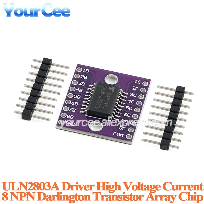 5pcs/1pc ULN2803A Driver Board Module High Voltage High Current 8 NPN Darlington Transistor Array 500mA Rated Collector Current