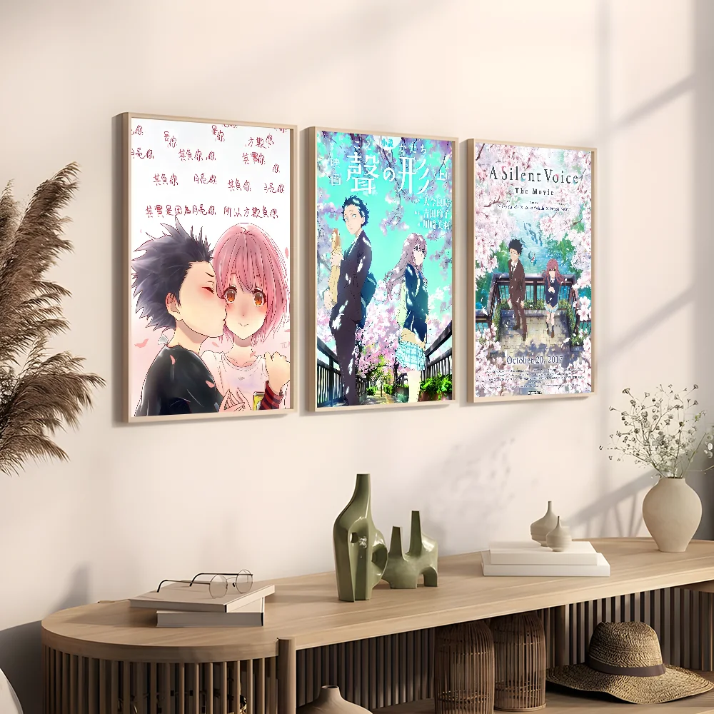 A Silent Anime Voice Poster Sticky Wall Art Printing Waterproof Home Living Bed Room Bar Hallway Aesthetic Decor