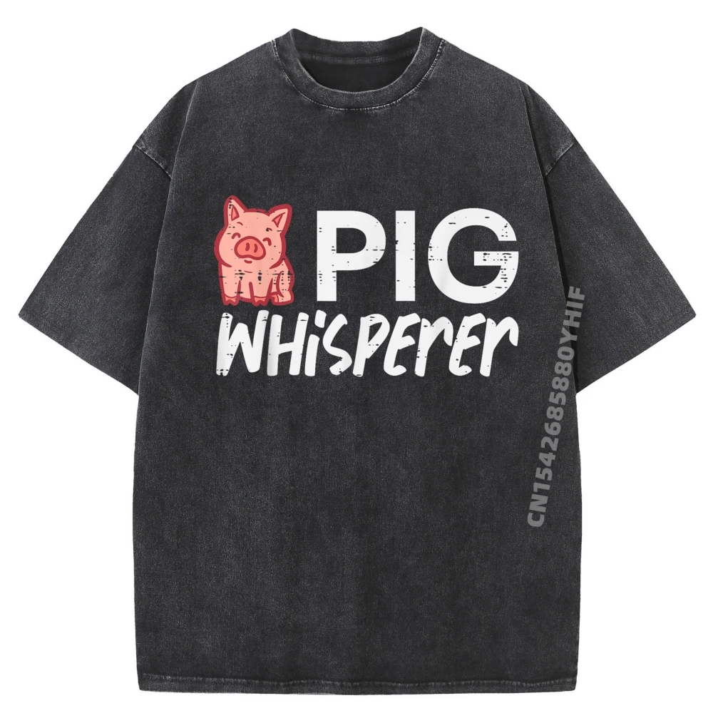 

Pig Whisperer Hog Farmer Swine Farm Мужская одежда 2025 Классические футболки с рисунком Мужская забавная стираная одежда Веганская одежда