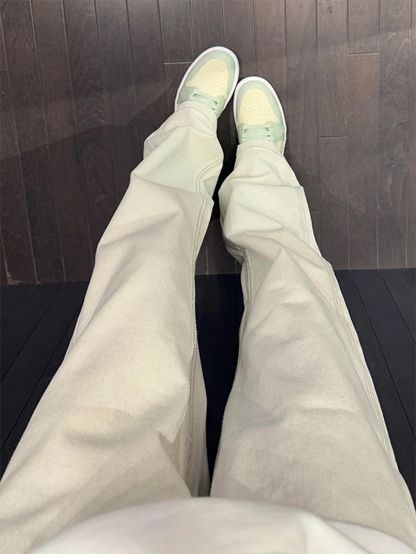 

Джинсы Cleanfit прямого кроя для мужчин, весенне-осенние, из белого денима, в уличном стиле, зауженные брюки, молодежные модные джинсы OOTD