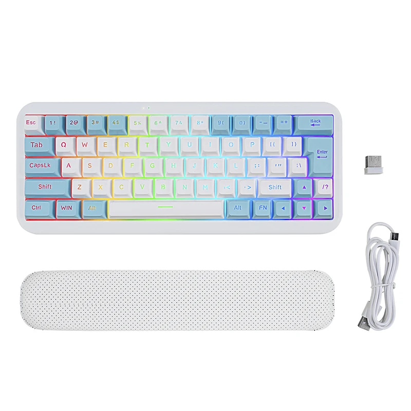 RGB Luminous Wireless Keyboard Fashion Office Portable Gaming Keyboard Ball Cap Membrane Keyboard
