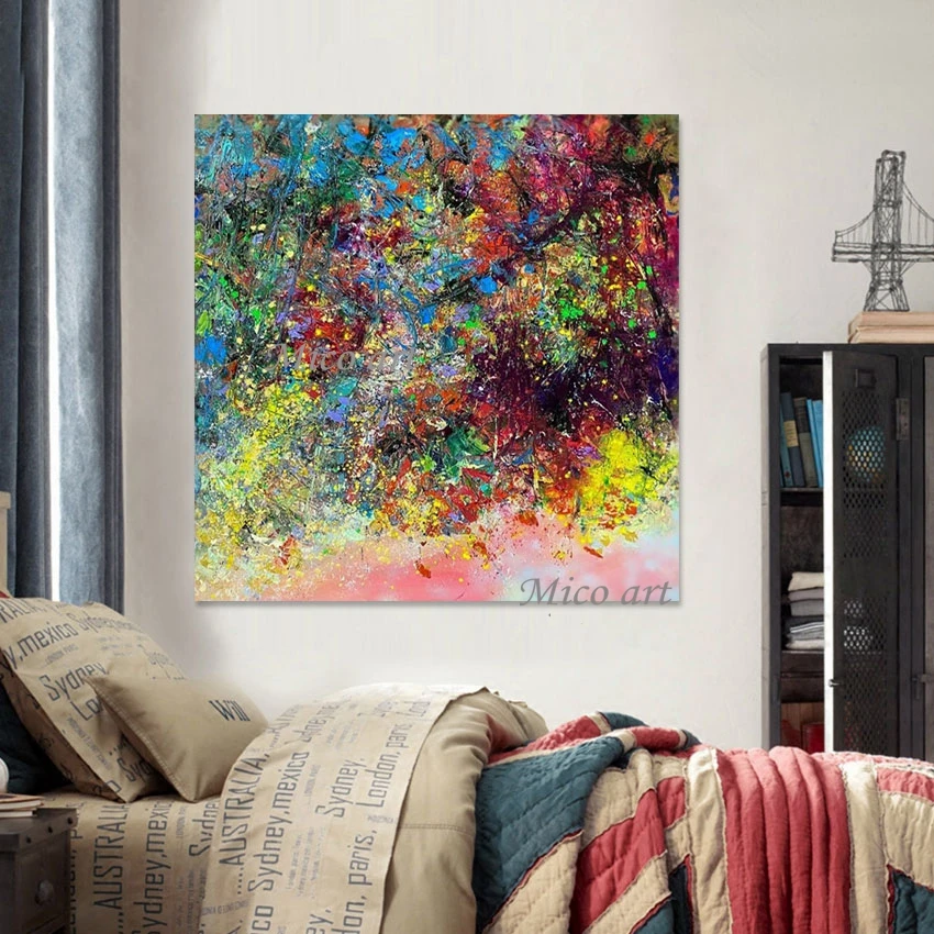 

Colorful Acrylic Artwork Frameless Abstract Canvas Oil Paintings New Design Wall Mural High Quality Decor Textured Art Picture