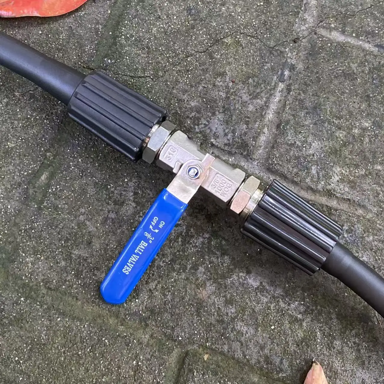 High Pressure Washer Hose M22 14/15mm Extension Joint Hose To Hose With Ball Valve Switch On/Off