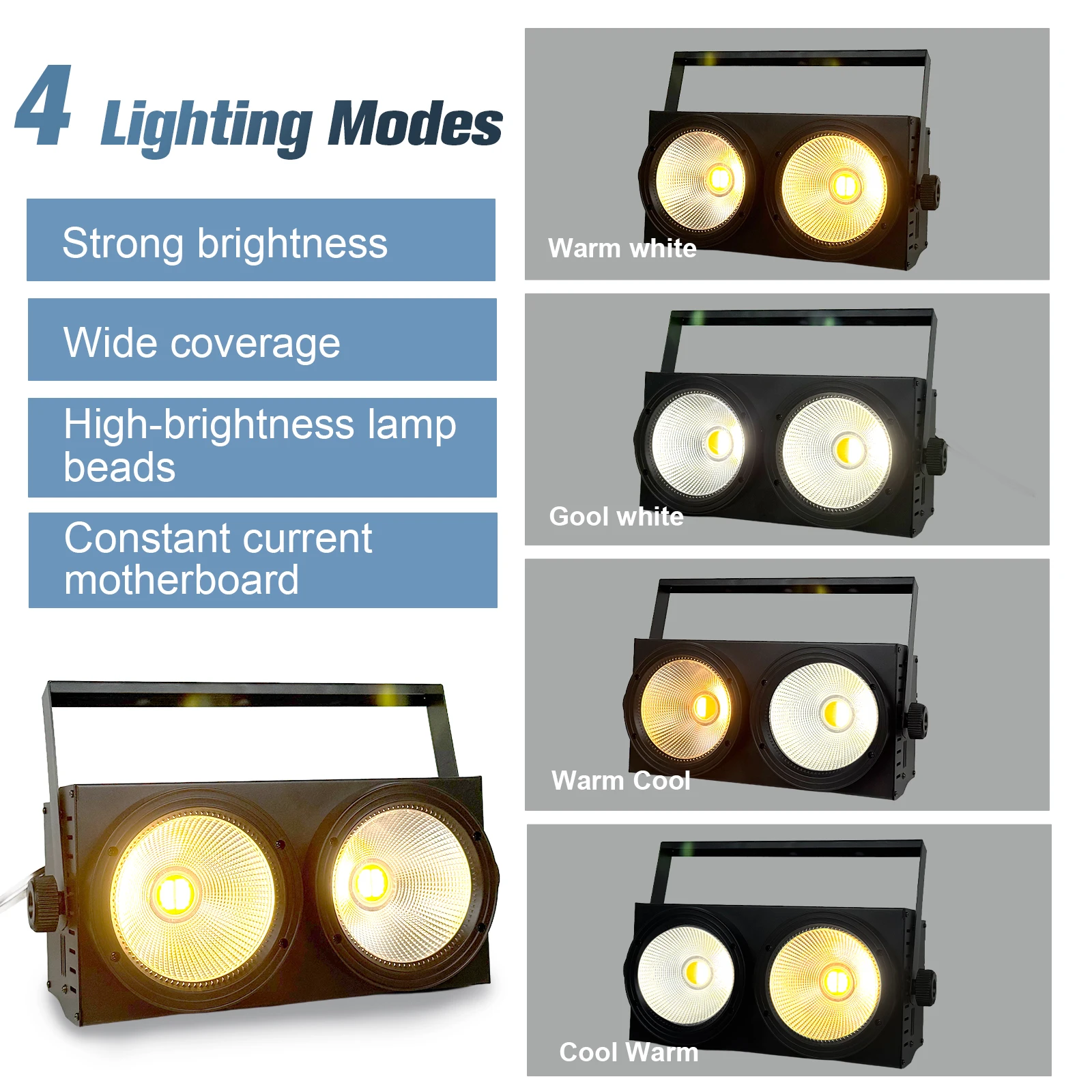 2light 2 Eyes LED COB Blinder Light Cold White/Warm White 2in1 LED Control  2x100W Audience Stage Light Dmx512 ShowParty weddig