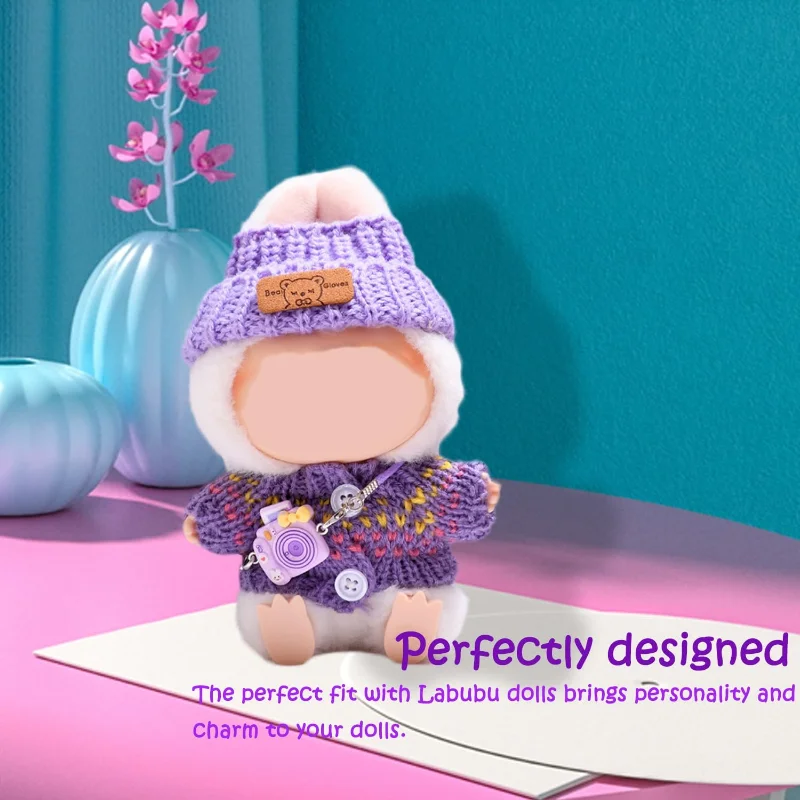 Doll Clothes for 17 cm Labub Plush Toy Keychain, Labub Plush Clothing Set (without Labub Doll)