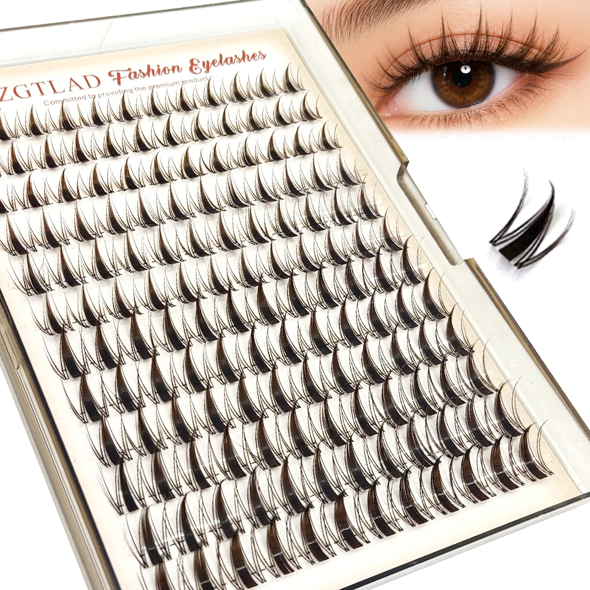 HBZGTLAD Bottom&Spiky Wimpernbüschel Volumen Einzelwimpern Cluster-Verlängerungen Spikes Wimpernbüschel DIY Fairy/Manga Wimpern