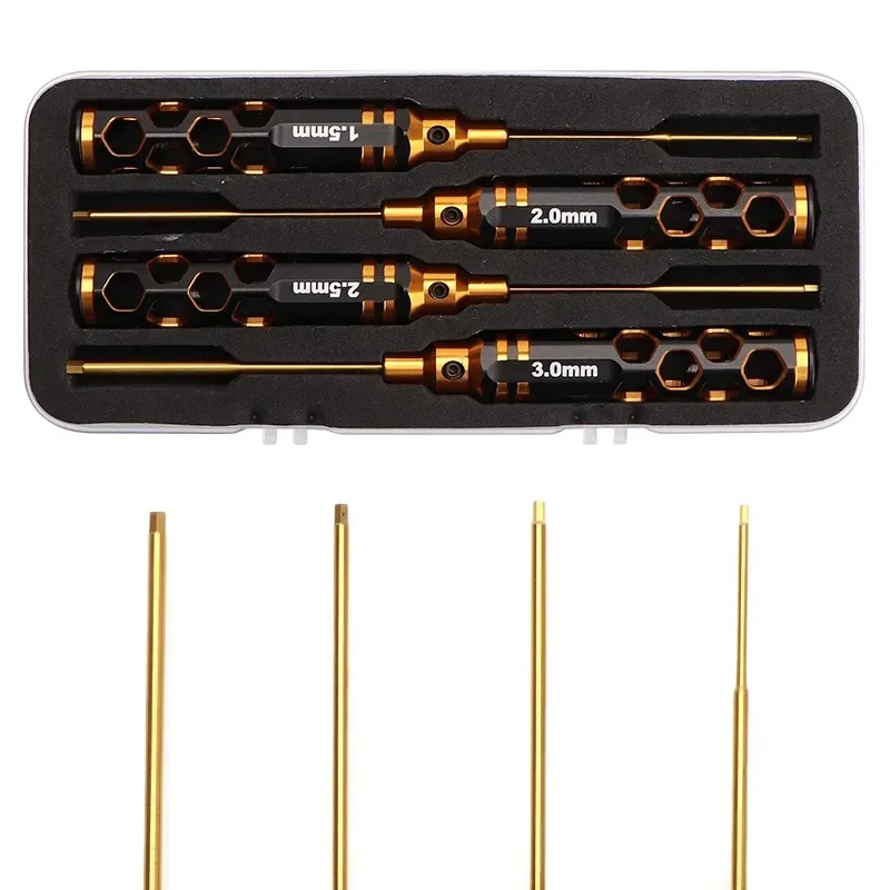 4pcs 1.5mm 2.0mm 2.5mm 3.0mm Hex Screw Driver Screwdriver Set for Racing Drone Helicopter Cars Boat RC Parts