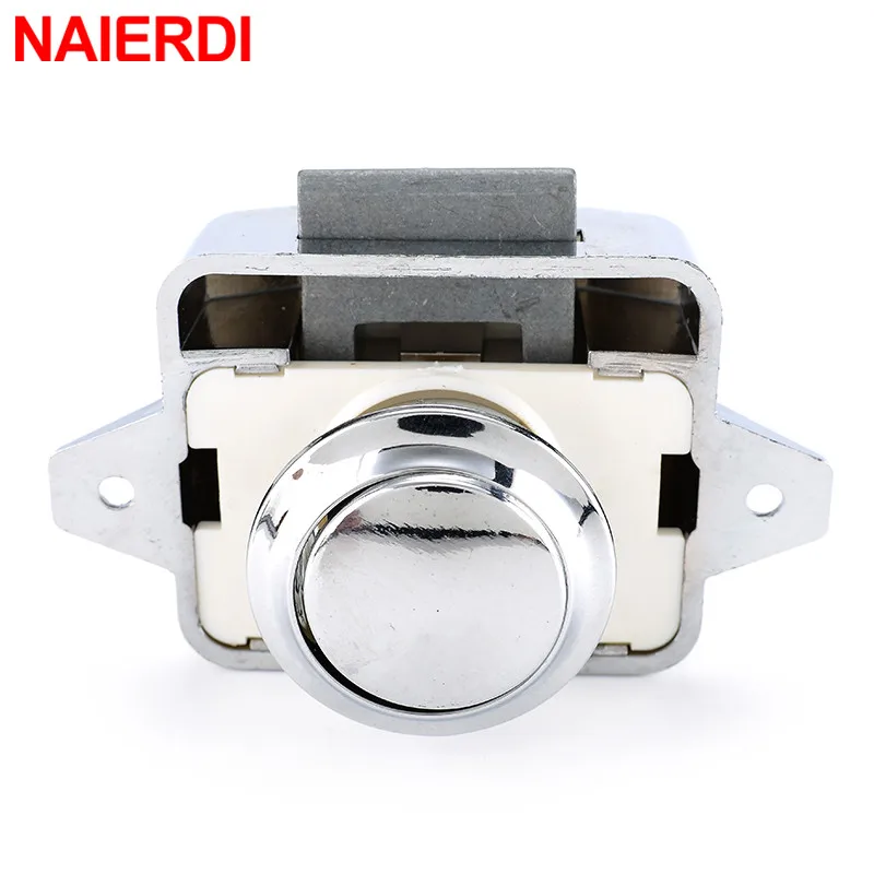10PCS NAIERDI Diamete 26mm Camper Car Push Lock RV Caravan Boat Motor Home Cabinet Drawer Latch Button Locks Furniture Hardware