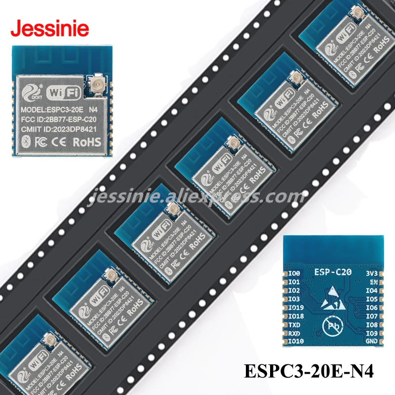 5 szt./1 szt. ESPC3-05-N4 ESPC3-12-N4 ESPC3-12E-N4 ESPC3-20-N4 ESPC3-20E-N4 32-bitowy MCU RISC-V Moduł BLE 5.0 WiFi z wbudowaną — zdjęcie produktu 5
