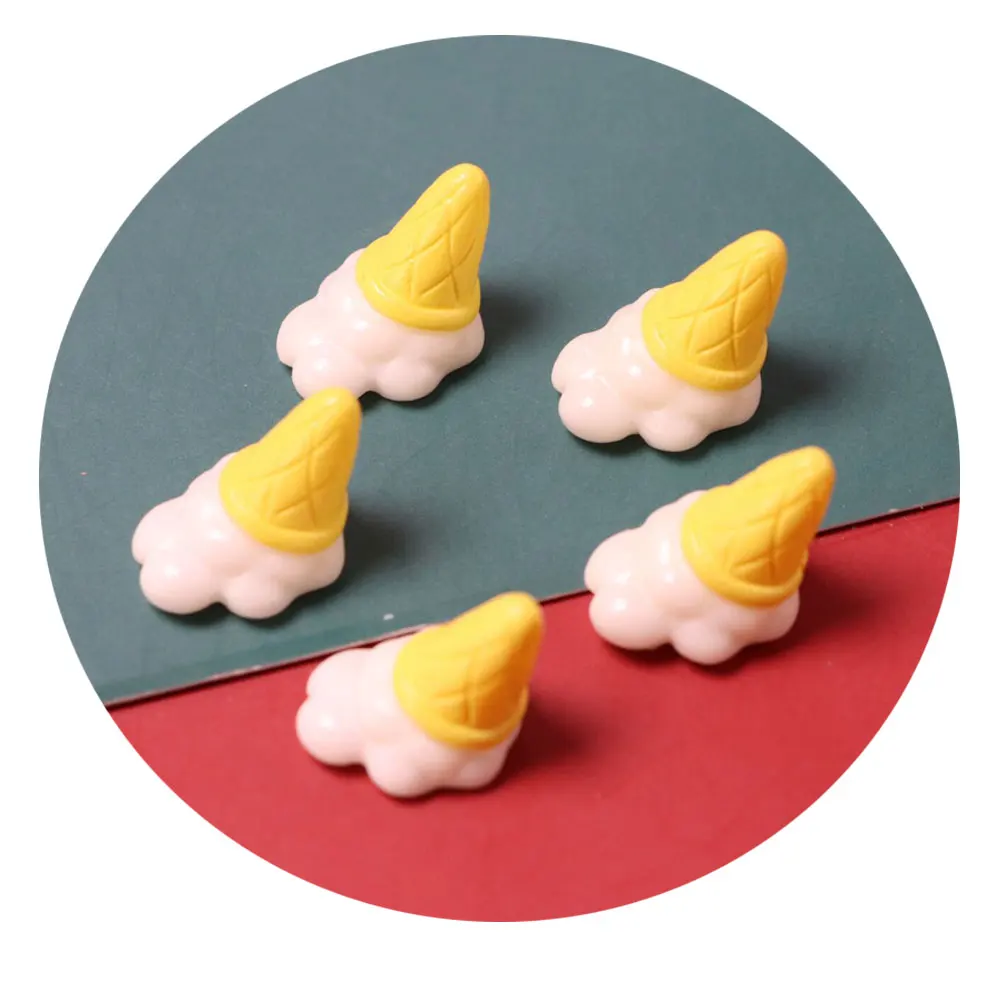 50pcs Resin Cute Ice cream Flatback Simulation Food Cabochons Scrapbook Craft DIY Phone Headwear Party Decorations