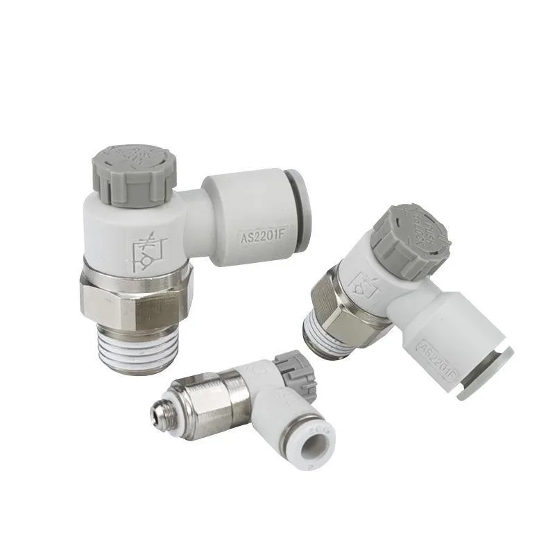 100Pcs/lot AS2201F-01-06SA Flow control valve Regulator valve Speed control valve AS1201-M5-04A AS1201F-M5-06 Aelbow fittings