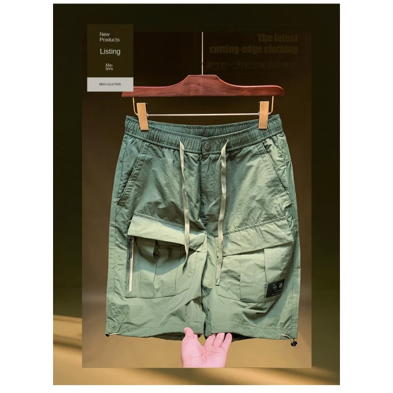 

Рабочие шорты мужские модные брендовые свободные летние тонкие, новые быстросохнущие повседневные шорты с несколькими карманами 2023 года