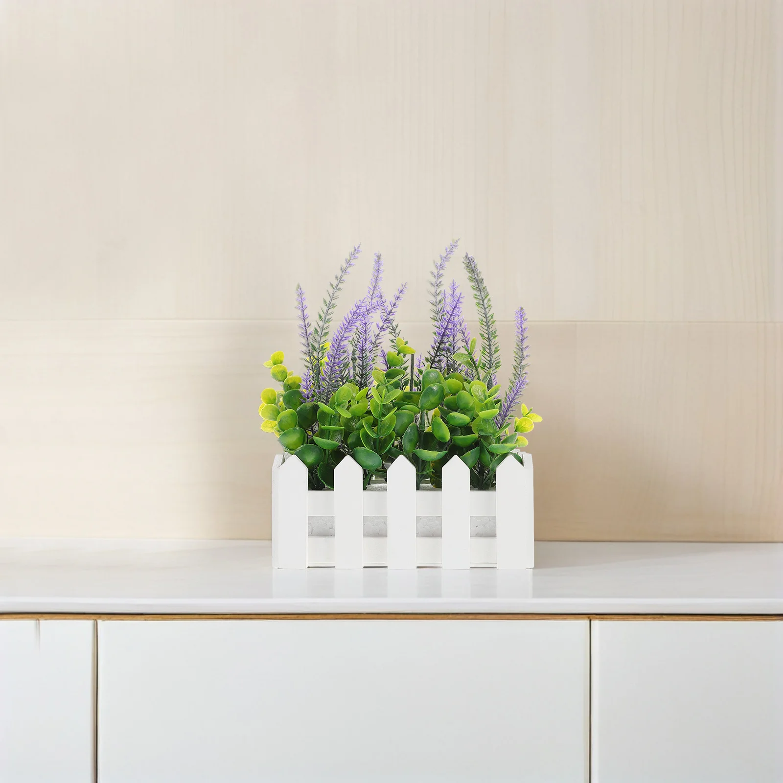 

Artificial Lavender Plant Potted Flower Fake Lavender in Pot Faux Silk Floral Arrangements Home Wedding Centerpiece Decor Yellow