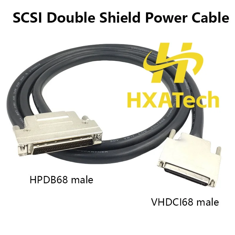 

Кабель питания HXATech высокого качества с разъемами SCSI HPDB68 (штекер) - VHDCI68 (штекер), двойное экранирование, 68-контактный.