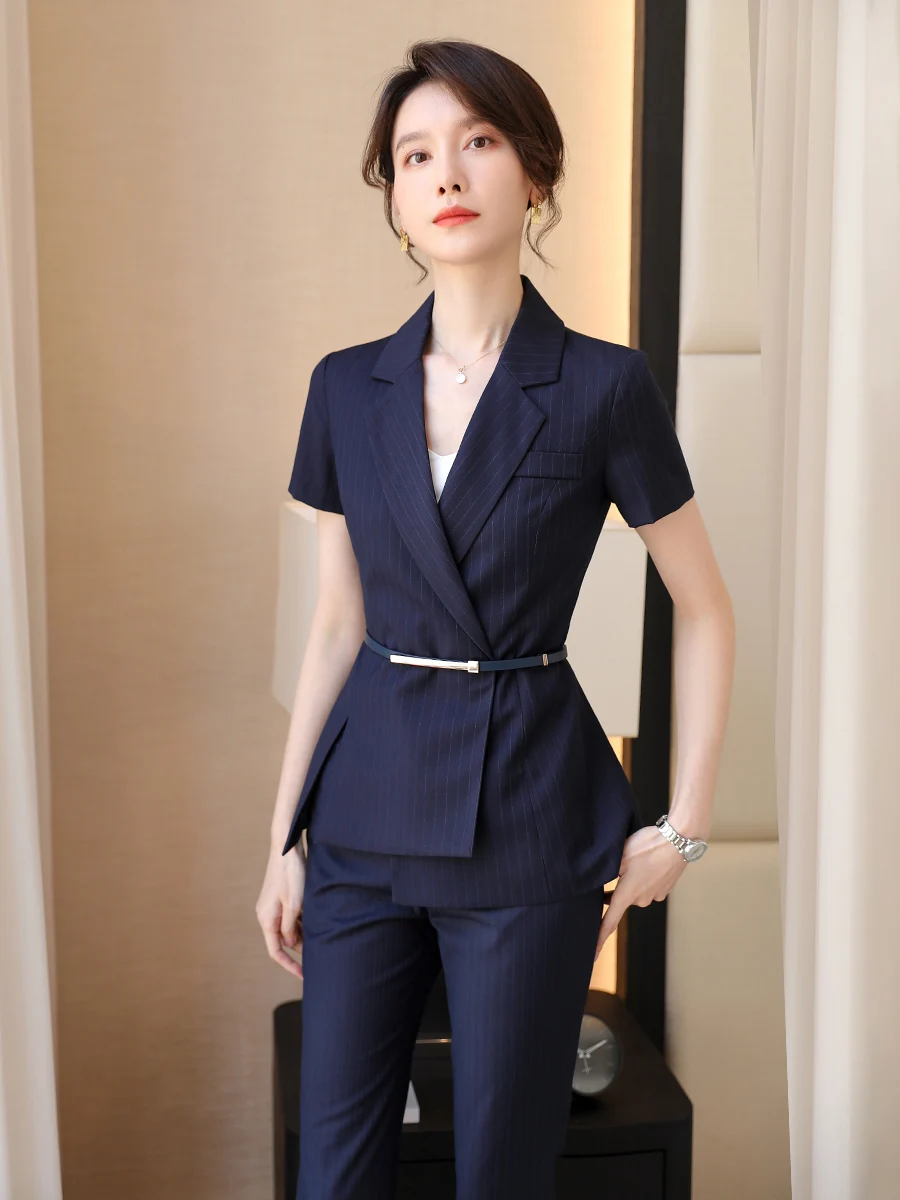 Fashionable Korean Style Women's Suit Set Office Professional Clothing Summer High-End President Commute White Collar Workwear