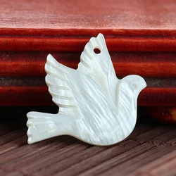 1pcs Natural Shell Pendant White Mother of Pearl Peace Dove Charm for Necklace Earrings Women DIY Jewelry Making Accessories