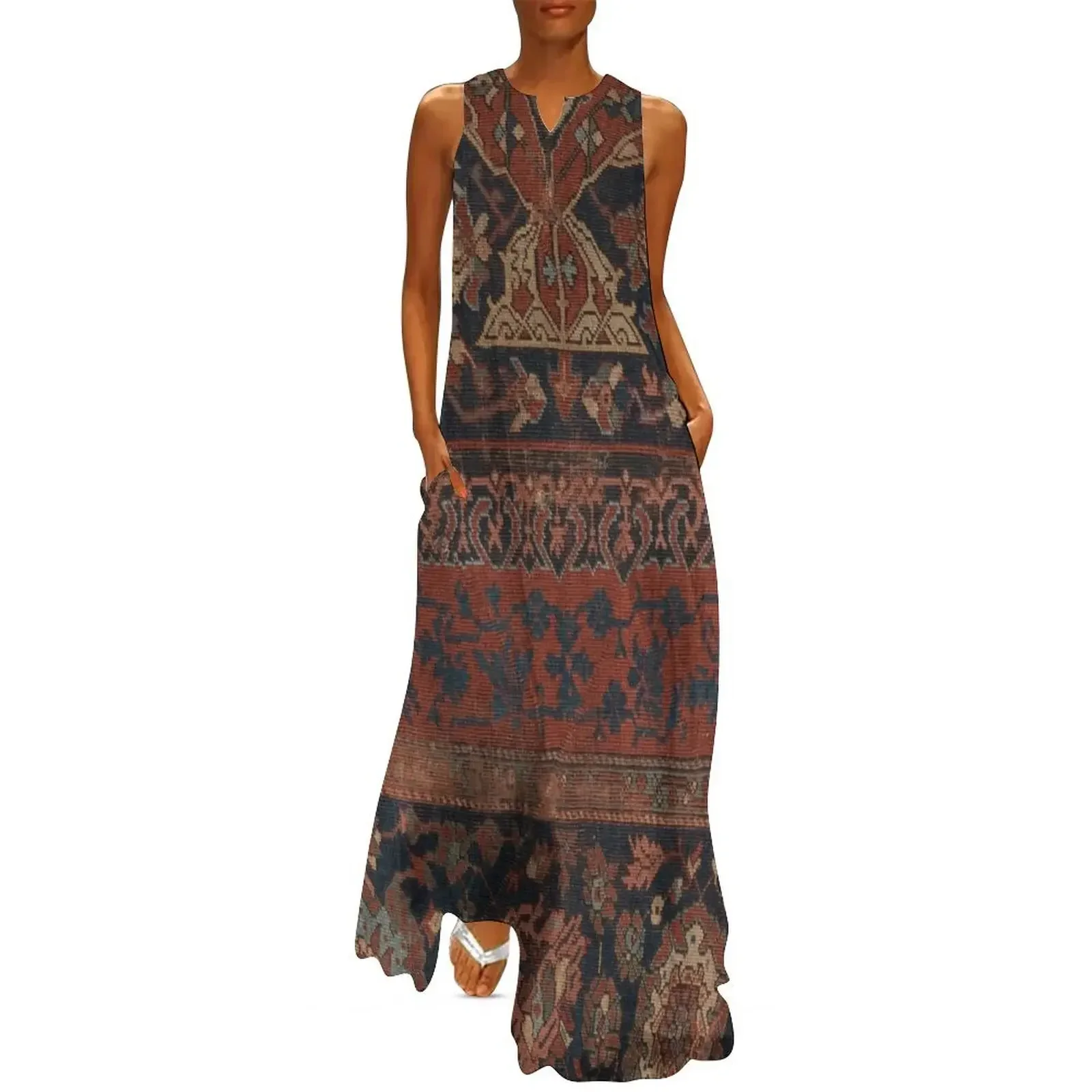 

Boho Chic Dark III // 17th Century Colorful Medallion Red Blue Green Brown Ornate Accent Rug Pattern Long Dress cute dress Dress