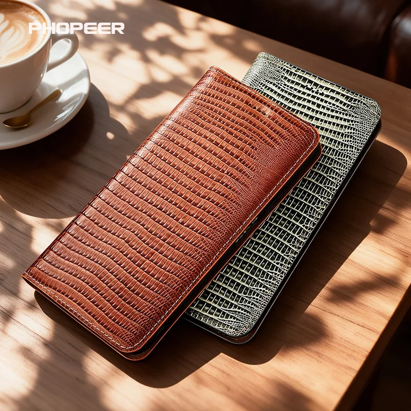 Luxury Genuine Leather Case for Oneplus Nord N300 N200 N100  N30 N20 N10 SE Retro Lizard Pattern Phone Case