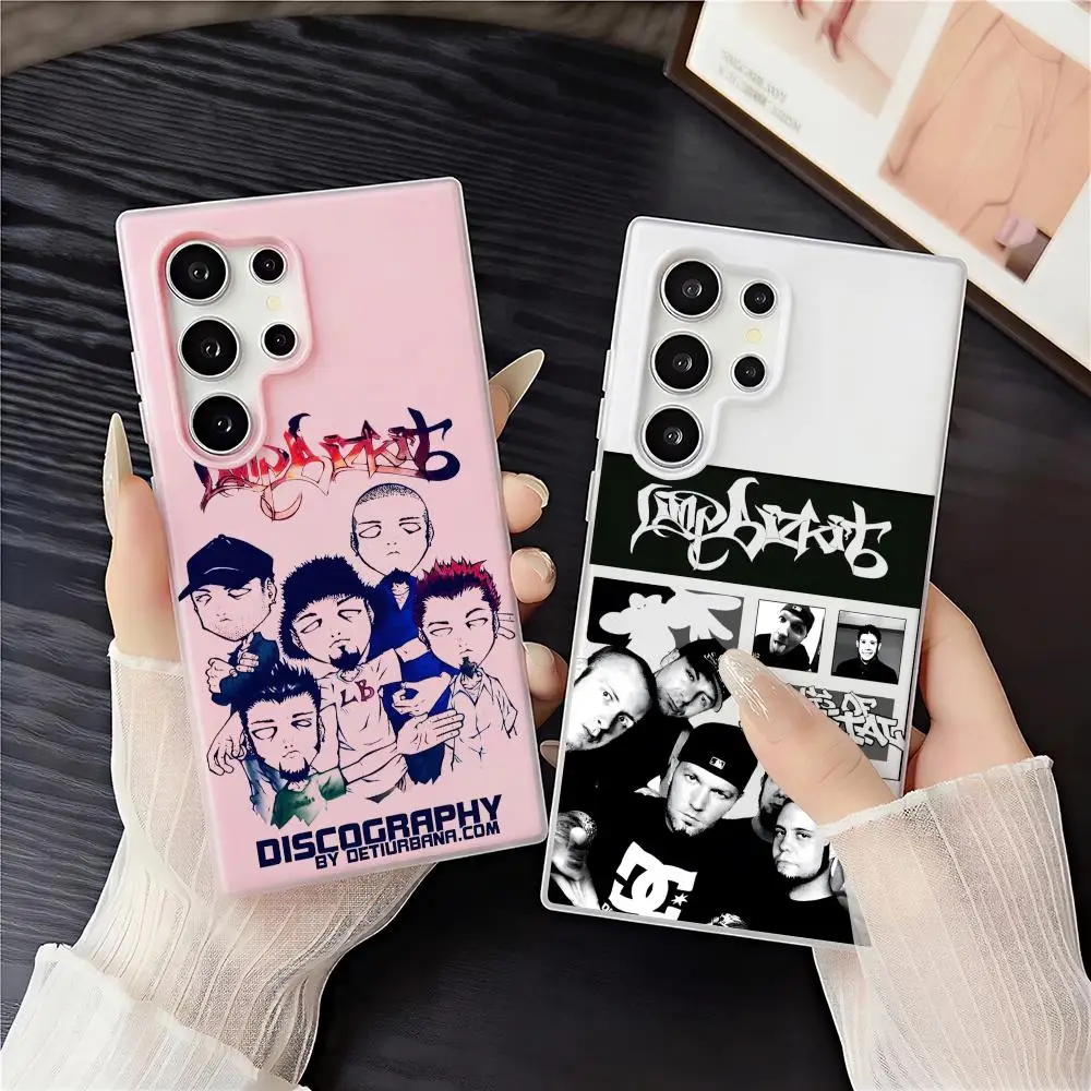 Rock L-Limp BizkitS Phone Case 2-in-1 Detachable Clear Case with Card & Photo Slot for Samsung S22-S26