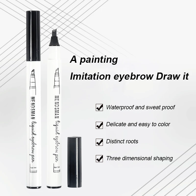 Waterproof Natural Eyebrow Pen Four-claw Eye Brow Tint Makeup Liquid Eyebrow Pencil Brown Black Eyes Korean Cosmetics