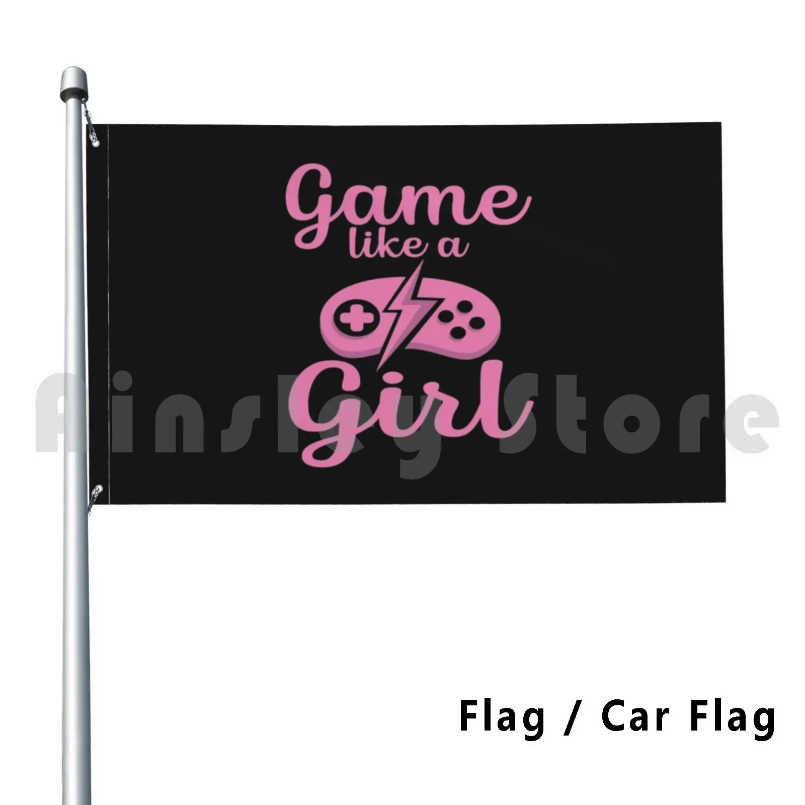 Girl Gamer Apparel Female Gaming Gift For Women Outdoor Decor Flag Car Flag Retro Game Keyboard Mouse Pro Gamer Arcade